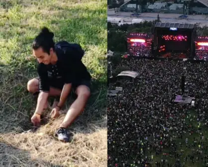 Joven entierra botellas de Whiskey en Fundidora para el Pal Norte