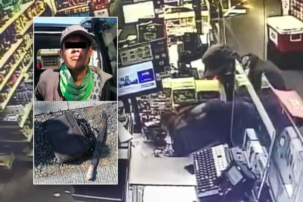Joven asalta a cajeras con machete en tienda comercial