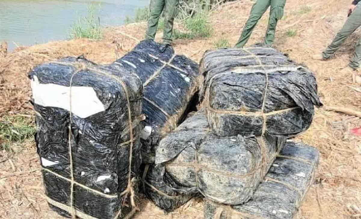 Decomisan cargamento de marihuana en el río Bravo