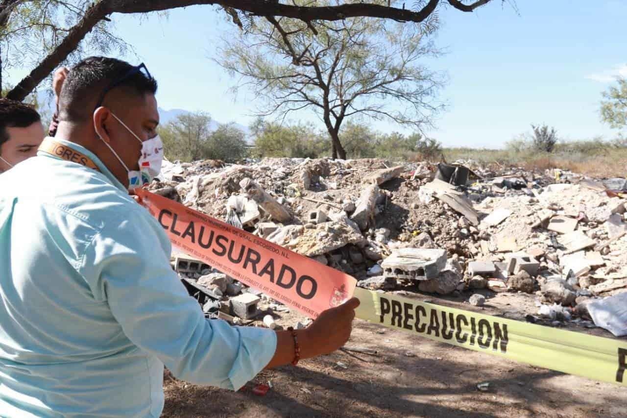 Aplica Escobedo multa de 44 mil pesos a dueño de predio ilegal