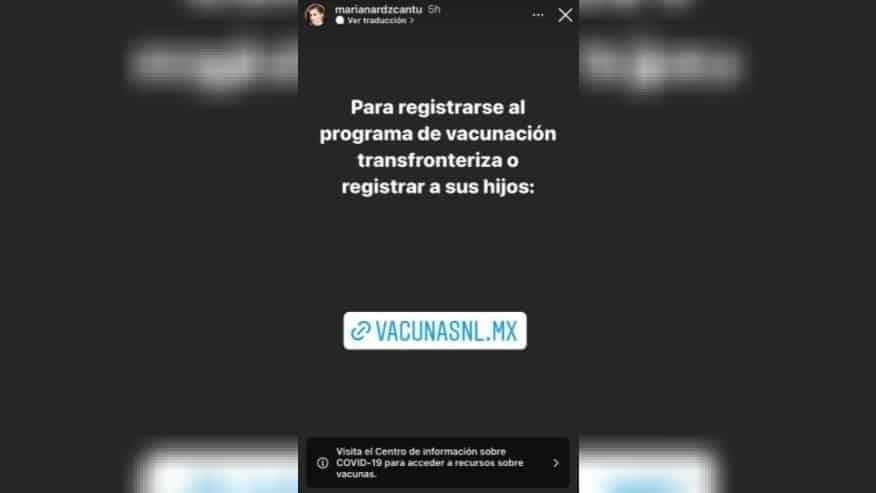 Anuncia Mariana convocatoria para vacunación transfronteriza