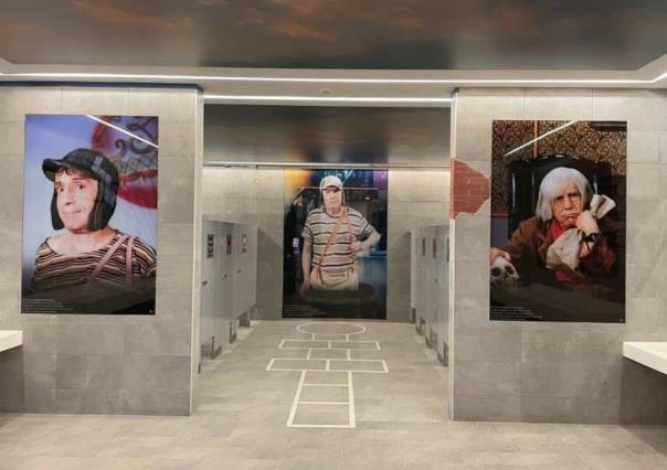 ¡´Pipipipi´! Decoran baños del Felipe Ángeles con personajes de Chespirito
