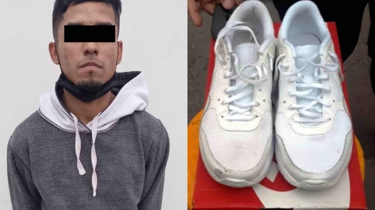 Joven se lleva tenis sin pagar de Plaza Céntrica