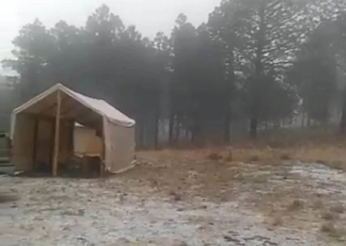 Cae aguanieve en Zaragoza, NL