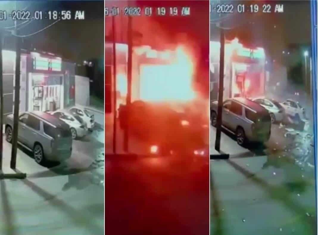 VIDEO: Captan explosión del Seven Eleven en Matamoros