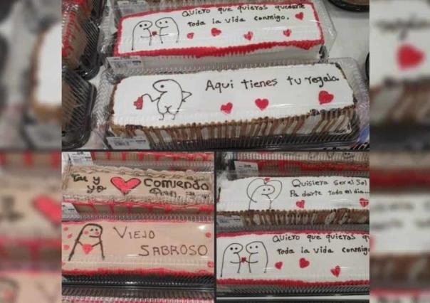 ¿Comprarías? Viralizan pasteles memeros del 14 de febrero en Soriana