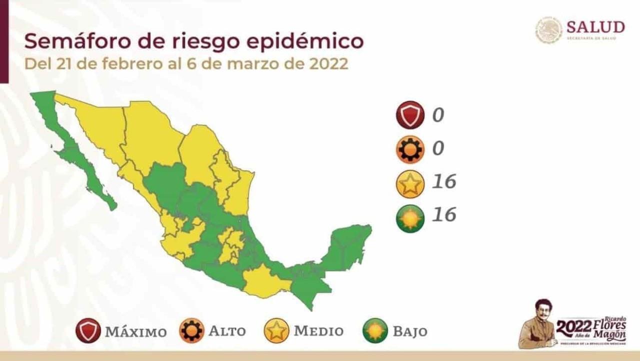 Vuelve México al amarillo y verde en semáforo COVID-19