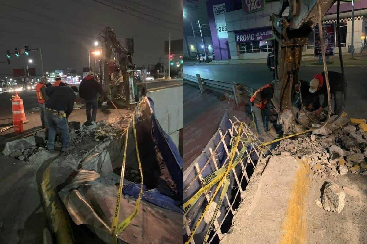 Cierran carril por las noches en Gonzalitos en cruce con Pablo González
