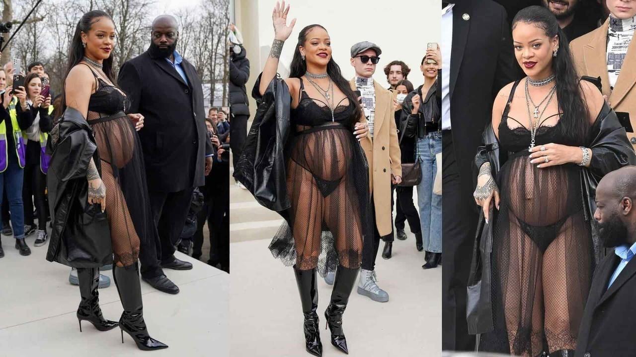 Muestra Rihanna su embarazo en ropa interior