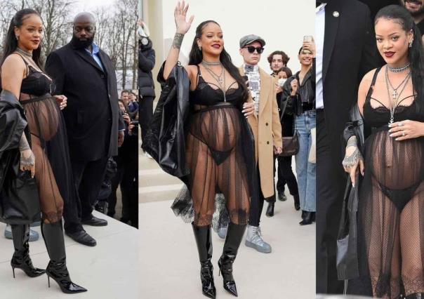 Muestra Rihanna su embarazo en ropa interior