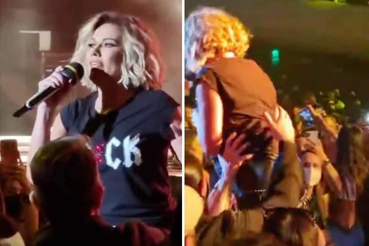 ¡Señora siéntese! Ilse se avienta al público y...   la dejan caer