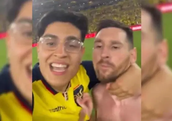 ¡Óigame no! Fan casi ahorca a Messi de la emoción