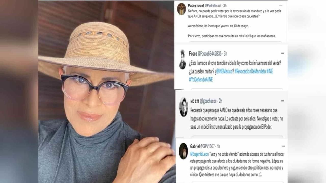 Insultan a Eugenia León en redes por invitar a la consulta de revocación