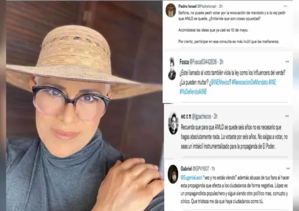 Insultan a Eugenia León en redes por invitar a la consulta de revocación