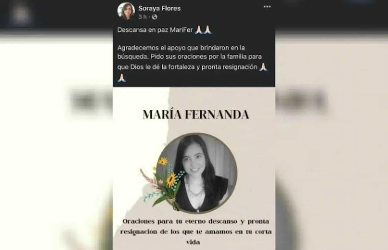 Confirma familia muerte de María Fernanda