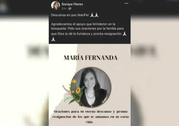 Confirma Fiscalía muerte de María Fernanda Contreras Ruiz