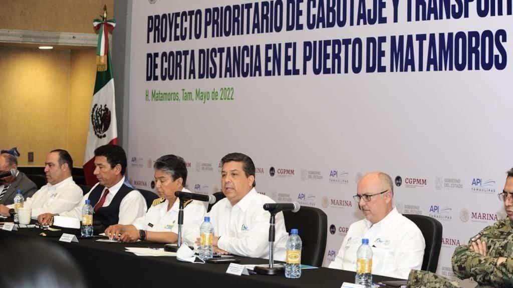 Presenta Gobernador proyecto de cabotaje y transporte marítimo en Matamoros