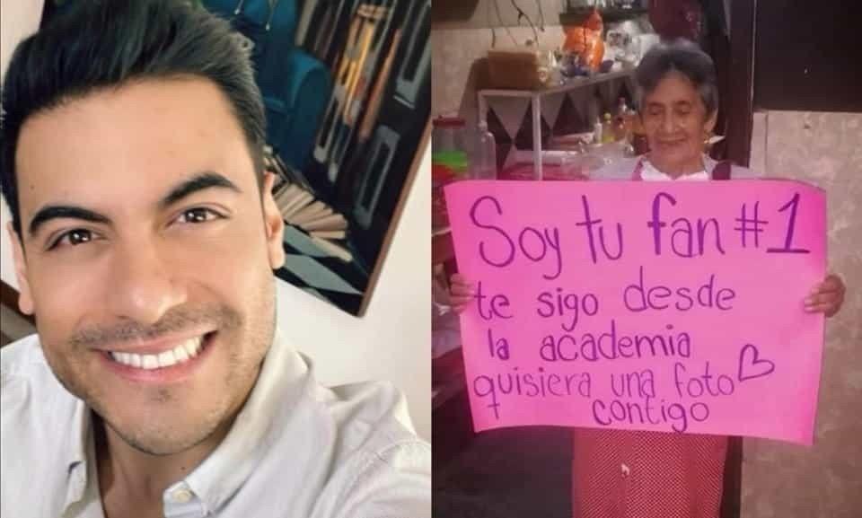 Pide abuelita poblana una foto a Carlos Rivera y él responde