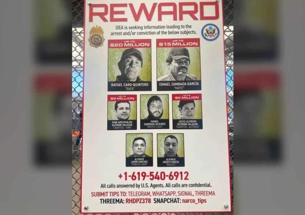 DEA ofrece 10 mdd para capturar a narcotraficantes mexicanos