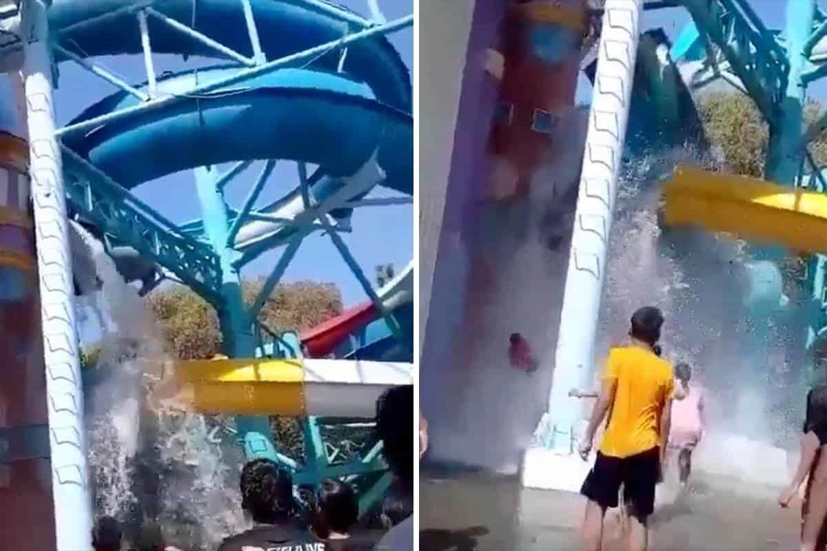 VIDEO: Cae estructura de tobogán y deja 15 niños heridos