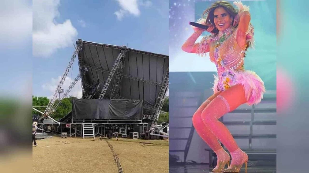 Colapsa escenario del show Isla Divina de Gloria Trevi en Xalapa