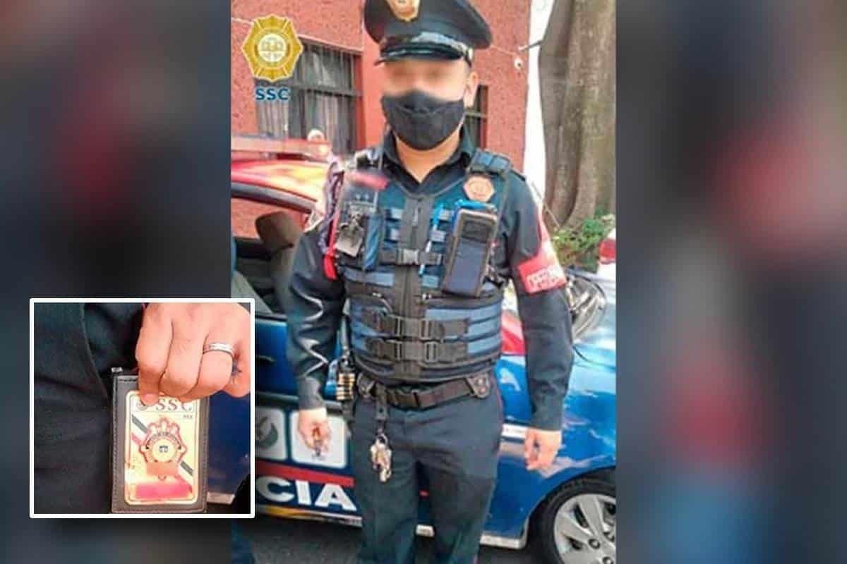Policía recibe un balazo y lo salva su placa metálica