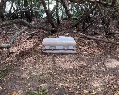 ¡De miedo! Aparece ataúd infantil en terrenos de la Laguna del Carpintero