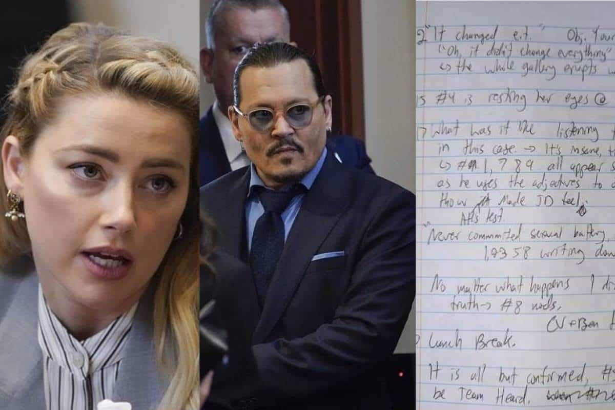 Asistente al juicio de Depp vs. Heard subasta libreta de notas