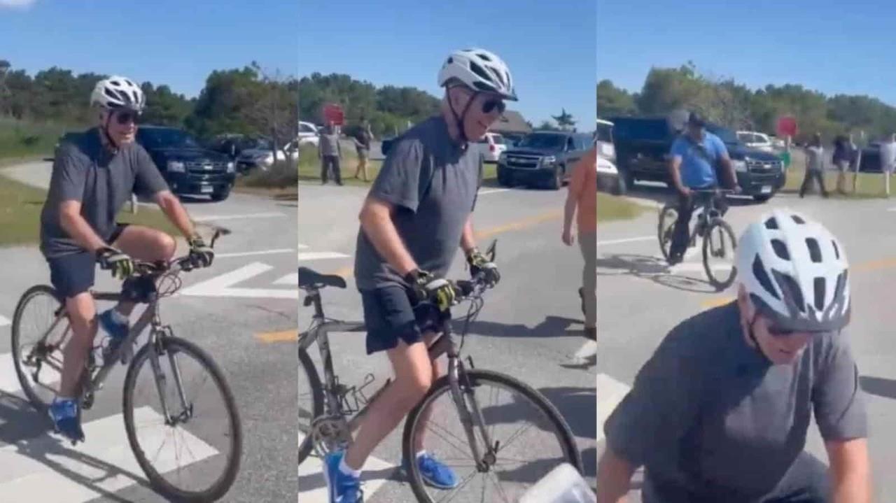 Joe Biden sufre caída en su paseo por la playa en Delaware