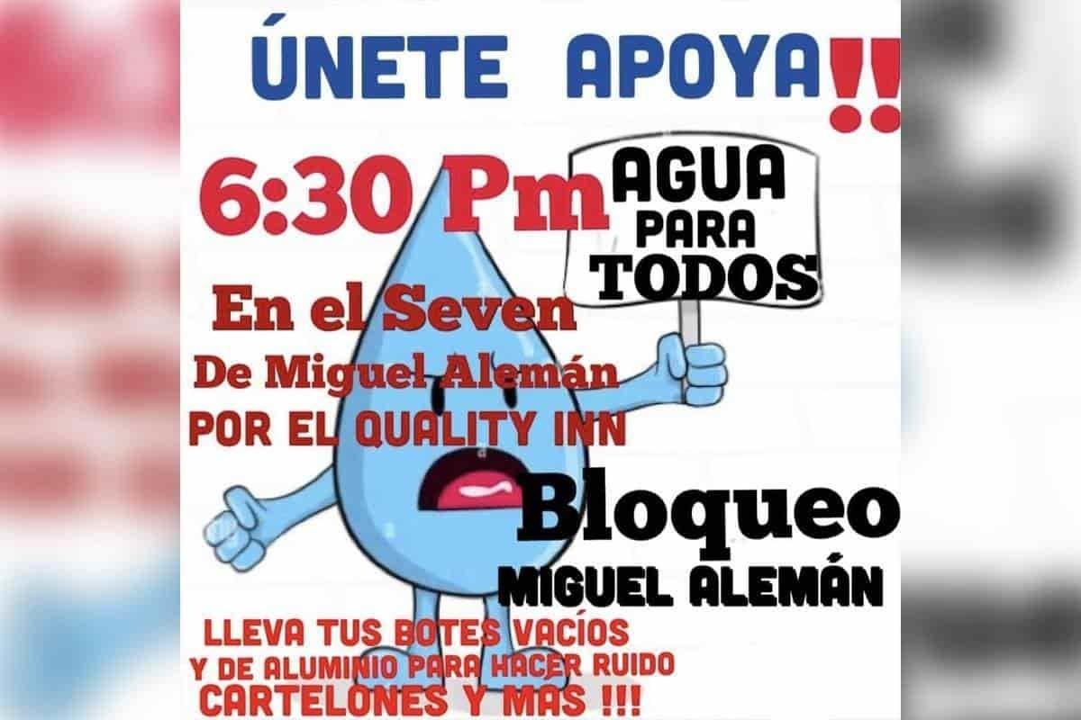Bloquearán vecinos avenida Miguel Alemán, exigen agua