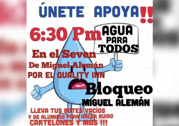 Bloquearán vecinos avenida Miguel Alemán, exigen agua
