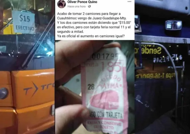 Aplican tarifazo de 15 pesos en transporte urbano