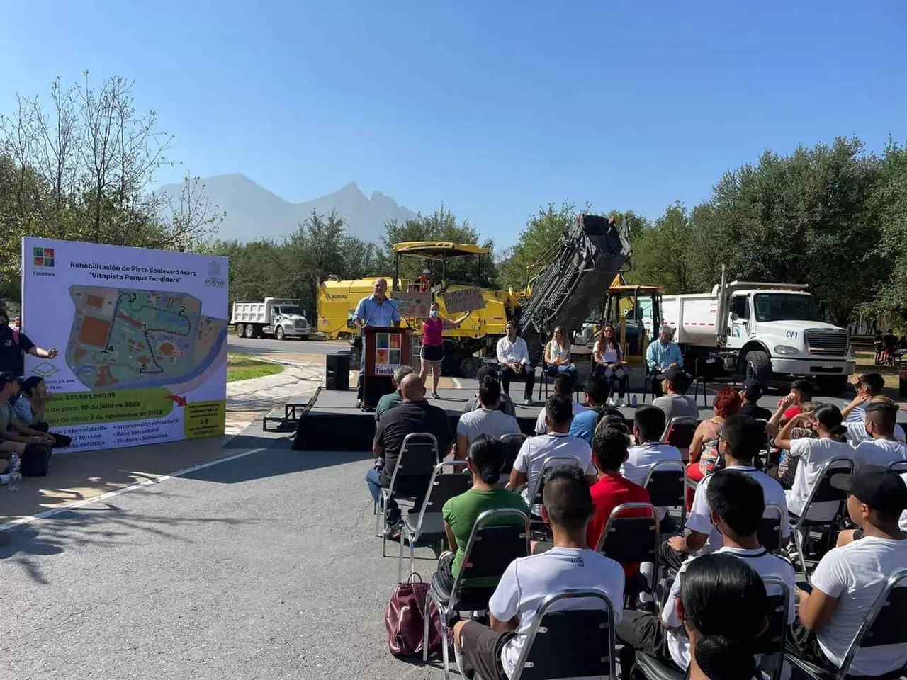 Con protesta, arranca restauración de vitapista en Fundidora