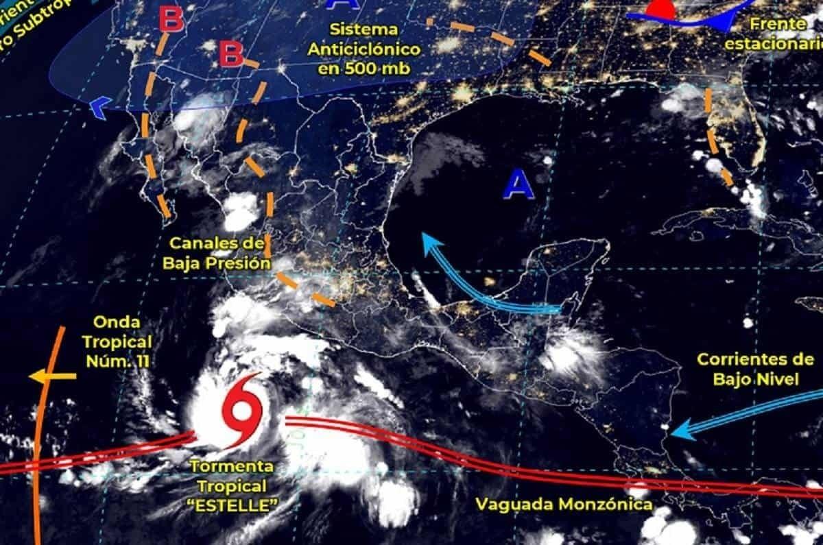 Tormenta tropical Estelle ocasionará lluvias intensas en 5 estados