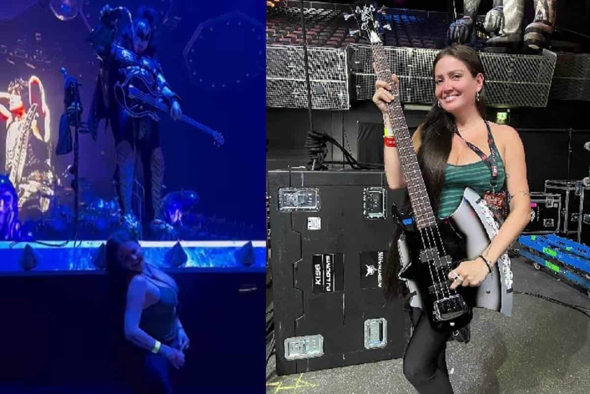 VIDEO: Gene Simmons moja a Celia Lora en concierto de KISS