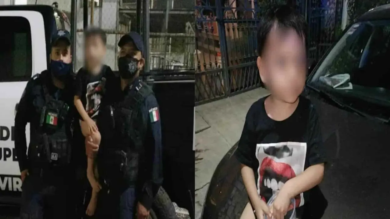 ¡Atención padres! Resguarda policía a un menor que estaba en parque público