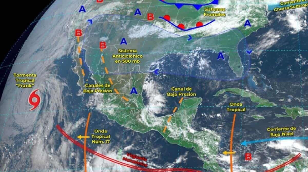 Se degrada Frank a tormenta tropical en el Pacífico