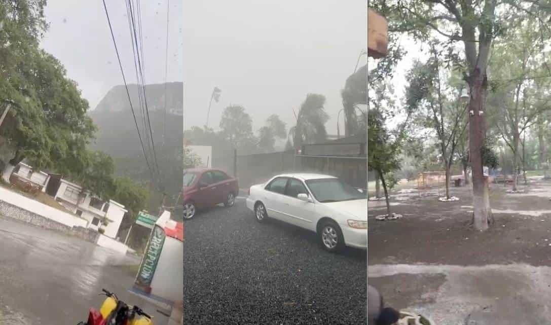 Refresca lluvia a Ciénega de González en sierra de Santiago, Nuevo León