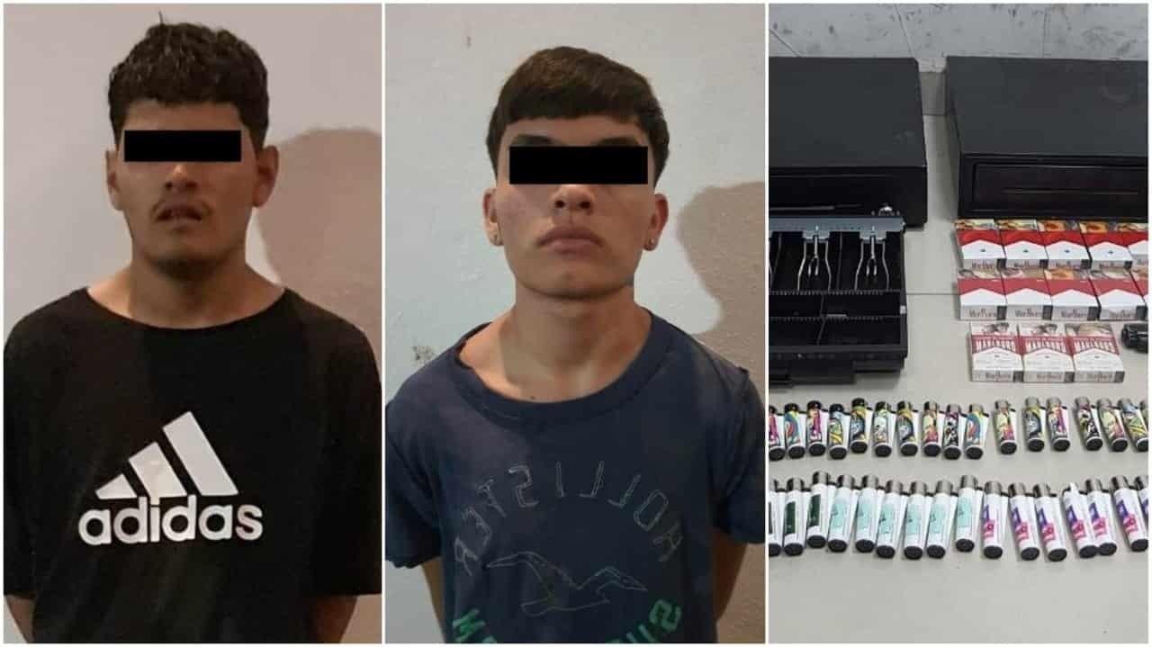 Detienen a dos menores por asaltar con arma de fuego tienda de conveniencia