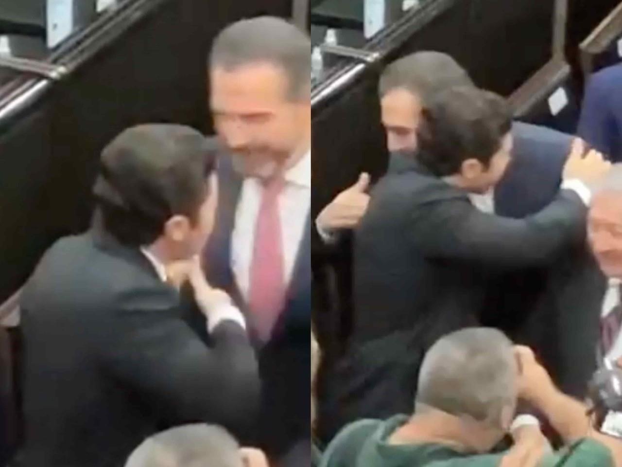 ¡Se olvida todo! Se saludan Samuel y Adrián de la Garza en Congreso de NL