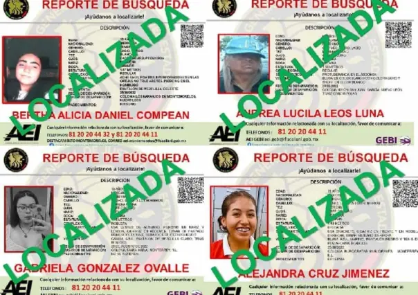 Localiza Fiscalía a 109 mujeres con reporte de desaparecidas en agosto