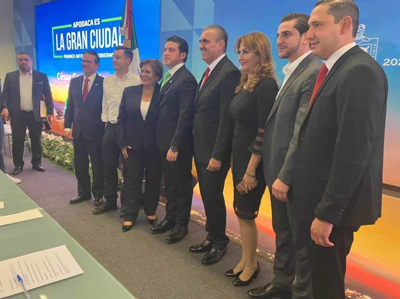 Rinde César Garza su Primer Informe; Samuel García destaca trabajo conjunto