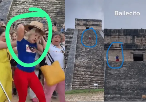 VIDEO: Turista sube a pirámide Kukulkán; la bautizan como Lady Chichén Itzá