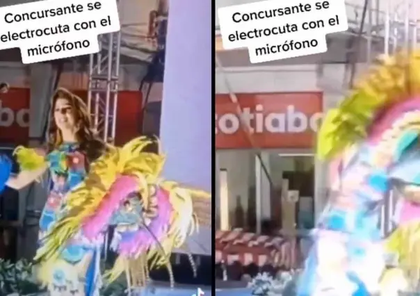 VIDEO: Concursante se electrocuta en certamen Señorita Sahuayo 2022