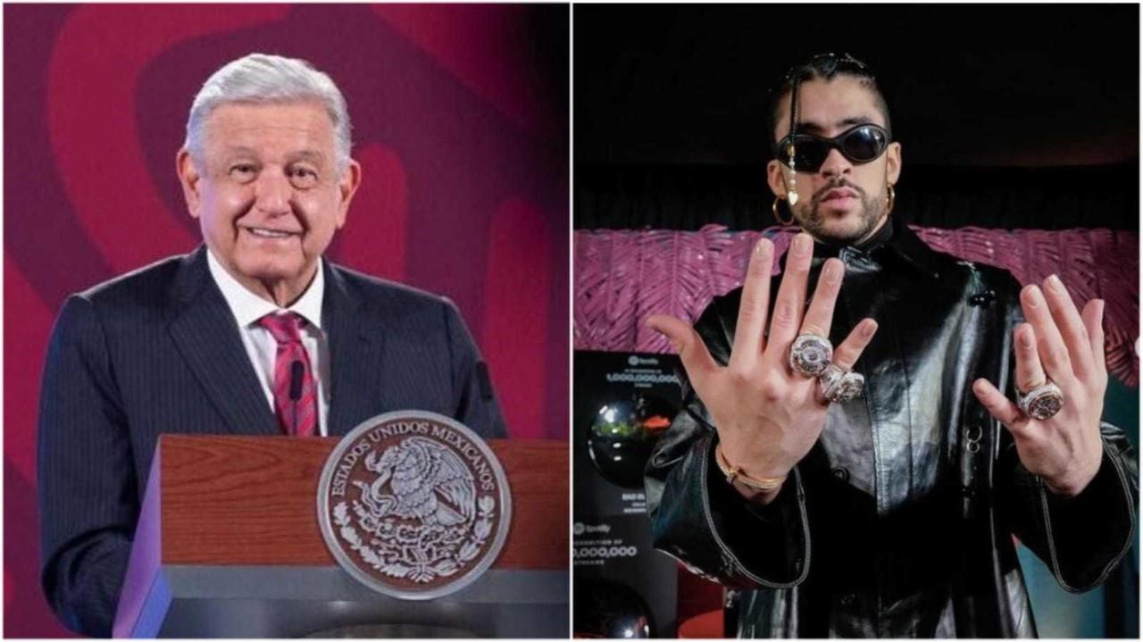 Invita AMLO a Bad Bunny a dar un concierto gratuito en el Zócalo