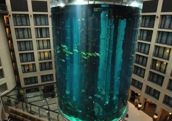 Explota el acuario cilíndrico más grande del mundo