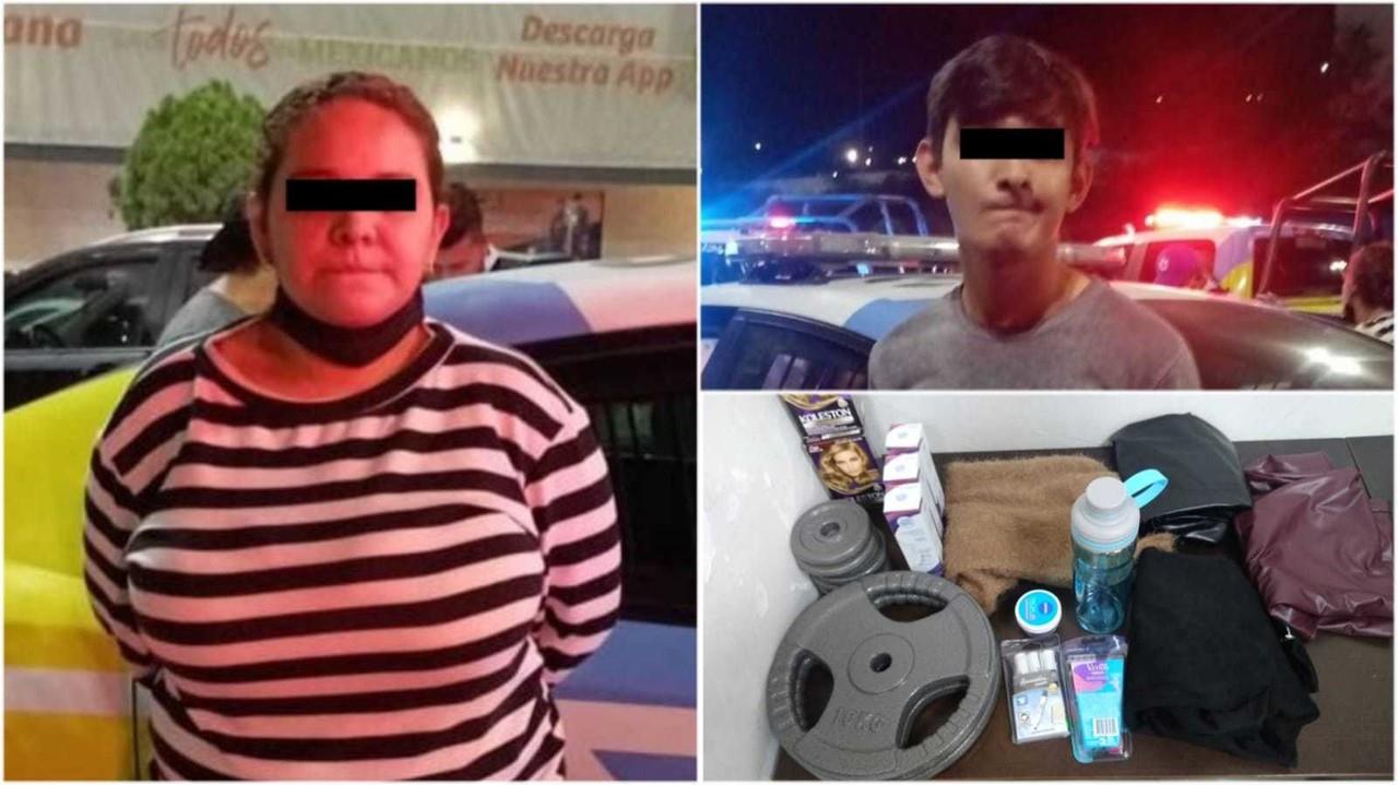 Una mujer y su hijo intentaron llevarse mercancía sin pagar. FOTO: Cortesía