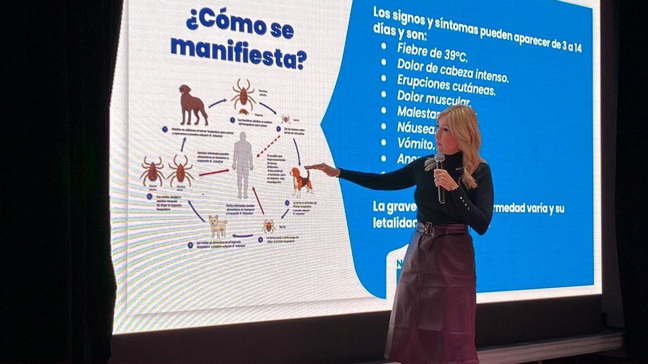La secretaria de Salud de Nuevo León, Alma Rosa Marroquín, destacó que Nuevo León cuenta con un laboratorio especializado para validar si la persona padece o no de rickettsia. Foto: Carolina León