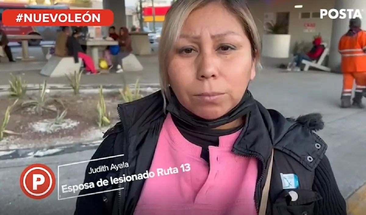 Judith Ayala es su esposa de Juan Carlos Guzmán, quien resultó gravemente lesionado tras la volcadura de un camión de la ruta 13 en el municipio de Escobedo. Foto: Raymundo Elizalde