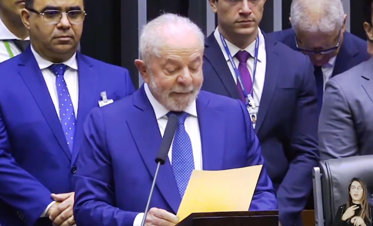 Lula da Silva toma protesta como presidente de Brasil. FOTO Captura de Imagen